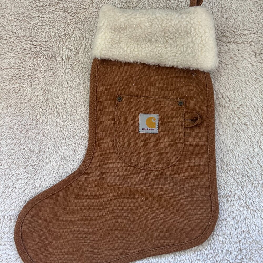Carhartt Brown Christmas Stocking – Durable Canvas Workwear Style